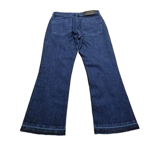 Victoria Beckham Jeans Women's 24 Wide Leg Raw Hem Cropped Dark Wash (28x25.5) - Picture 3 of 7